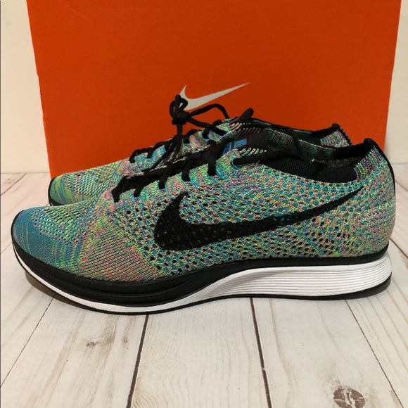 🔴SOLD🔴Nike Flyknit Racer Multi Color 2.0 Rainbow - Picture 3 of 8